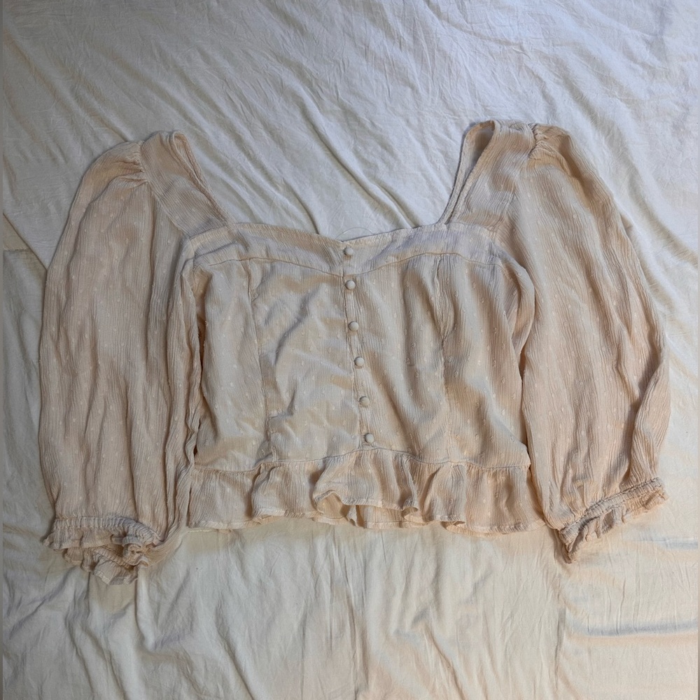 American Eagle Outfitters Cream Blouse